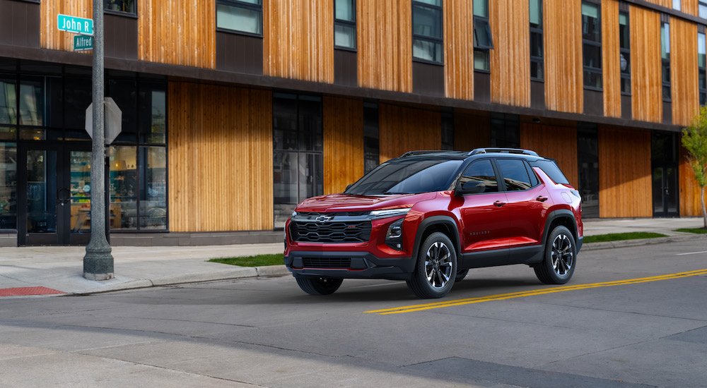 A red 2025 Chevy Equinox for sale in Alexandra.