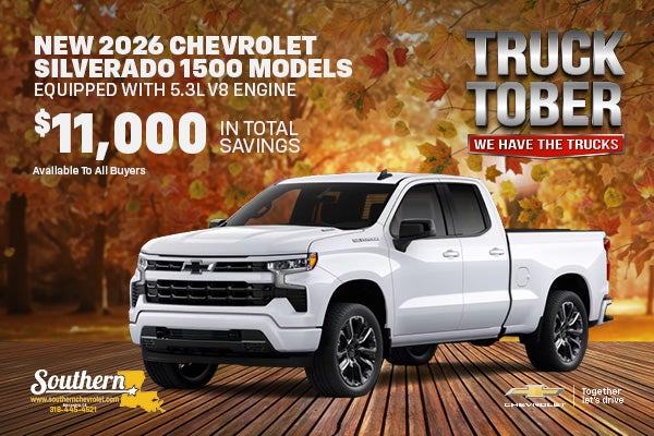 Save on New 2026 Chevrolet Silverado 1500 Models Equipped with 5.3L V8 Engine!