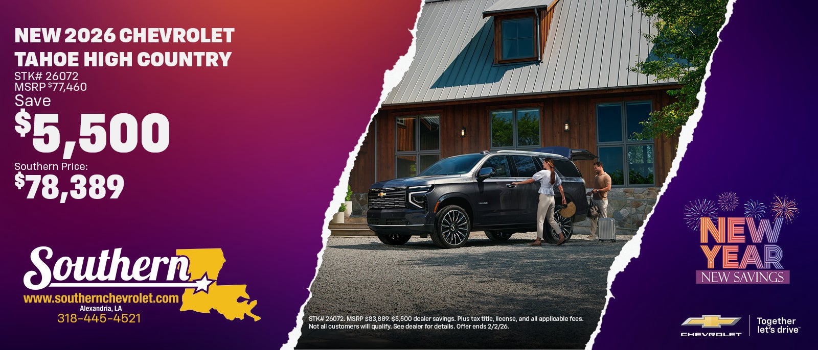 New 2026 Chevrolet Tahoe Offer