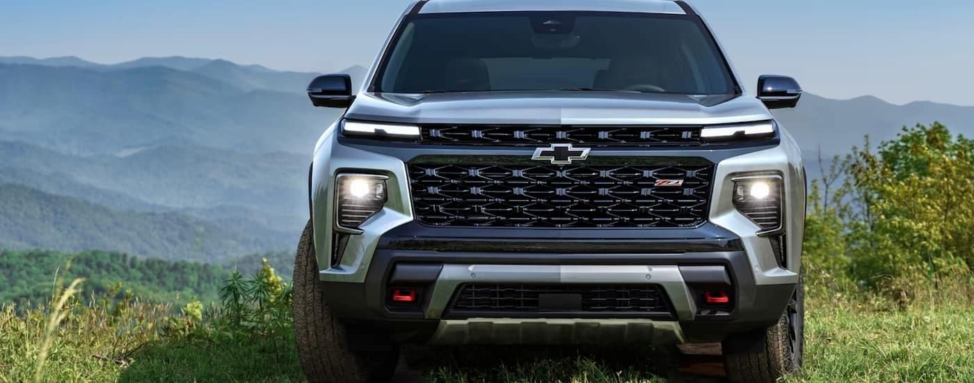A grey 2024 Chevy Traverse Z71 parked off-road.